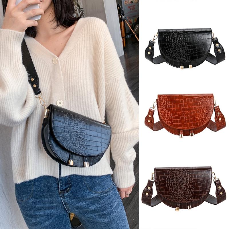 

Women's Designer Luxury Handbag 2021 Fashion New High Quality Pu Leather Handbags Crocodile Pattern Shoulder Messenger Bag #SRN, Brown