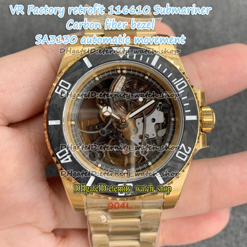 

VRF Top Refit version Carbon Fiber Bezel 904L Steel New Andrea Pirlo Project Skeleton SUB A3130 Automatic 116618 Mens Watch eternity Watches, Card + book