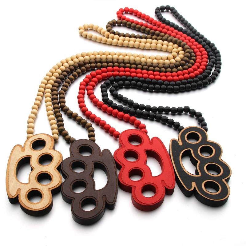 

Club Necklace ROCK Fxck Haterz Pendant Good Wood Hip-Hop Wooden NYC Fashion Necklace Finger Hip Hop Wooden Pendant Man