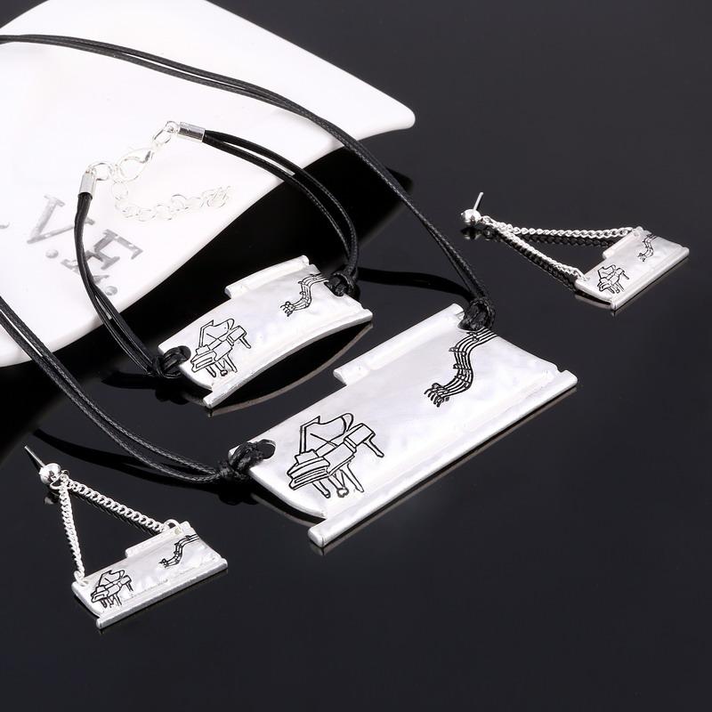 

Earrings & Necklace 2021 Fashion Earring Bracelet Bride Vintage Leather Chain Computer Jewelry Sets For Women Wedding Gift, As pic