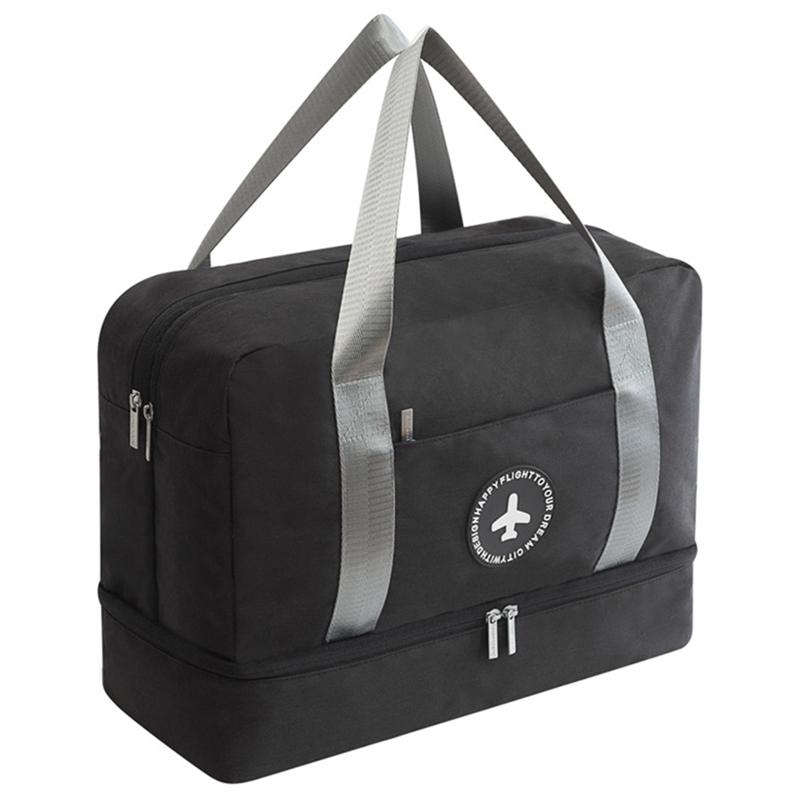 

NEW-Waterproof Portable Travel Bag Double Layer Classification Clothes Organizer Luggage Tidy Pouch Accessories, Pink