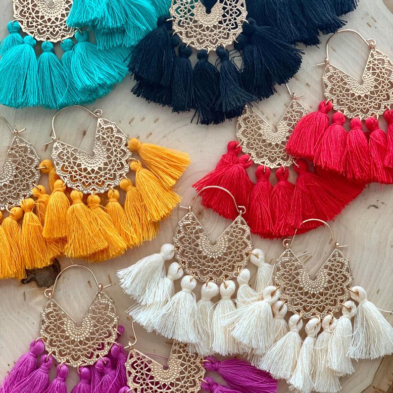 

29 color Bohemia Korean Big Tassel Earrings for Women Statement Earring Jewelry Gift Pendientes Mujer Weekend Party fringe earrings