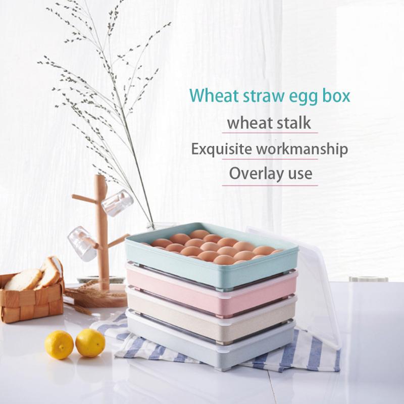 

24 Holes Egg Storage Box Portable Plastic Container Rack Foldable Refrigerator Fresh-keeping Storage Box With Lid kitchen tools