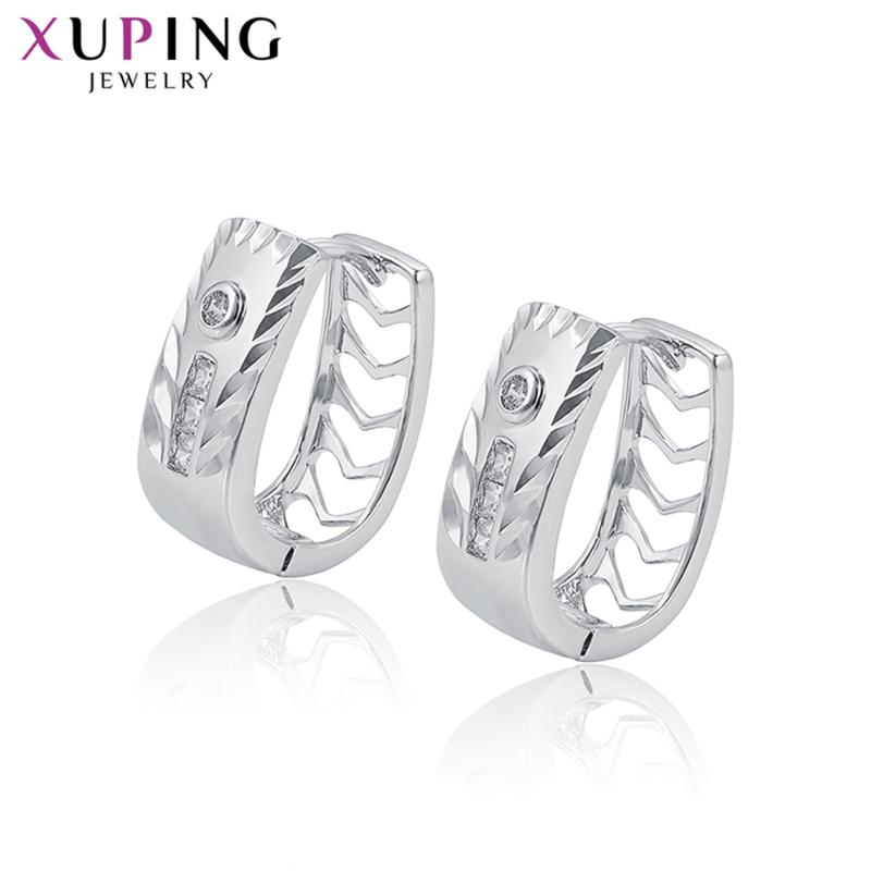 

Xuping Synthetic Cubic Zirconia Hoop Earrings for Women European Style Small Environmental Copper Fashion Jewelry 98116