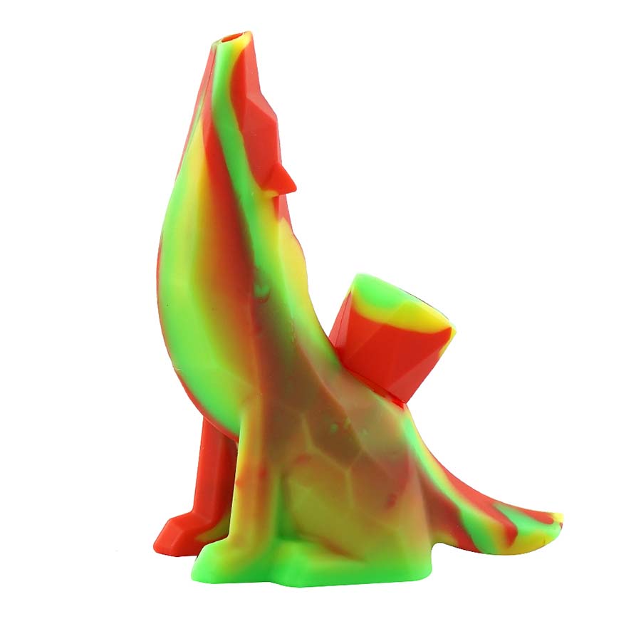 

wolf silicone Bubbler Glass Bowl Silicone Pipe Bubblers Mini wolf Smoking pipe Tobacco Herb Pipes Colorful Water Pipes For Smoking Portable