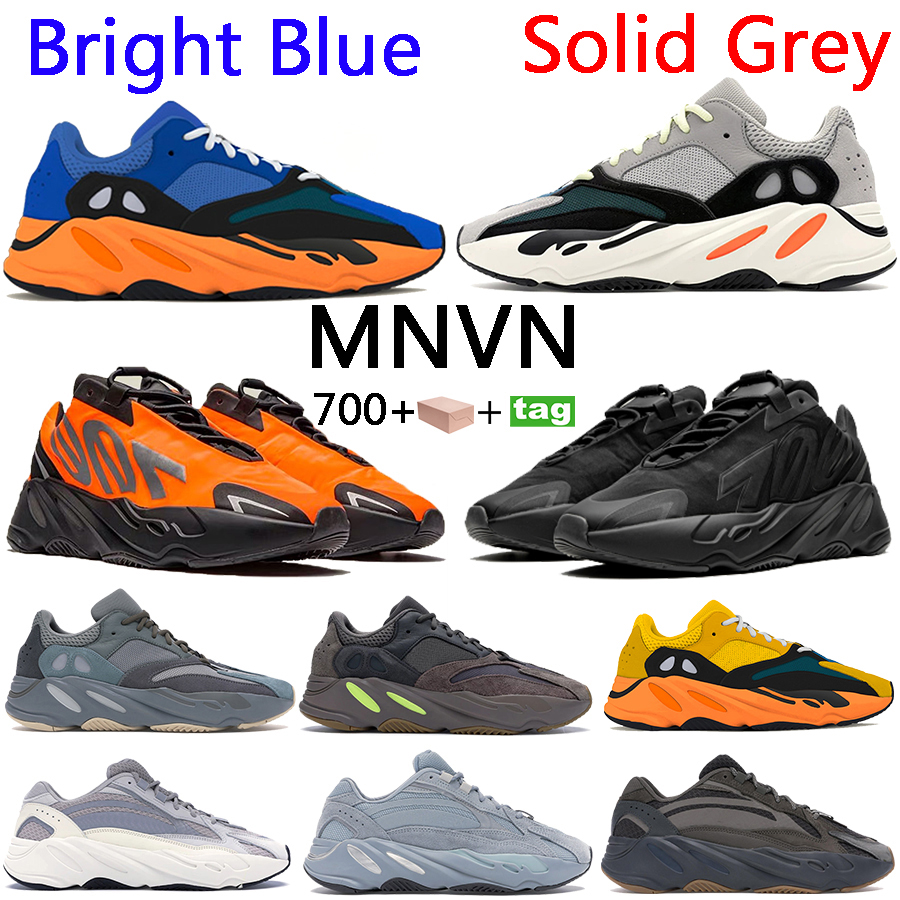 

New 700 v1 Sun runner shoes Solid Grey Carbon Bright Blue Inertia V2 reflective sneakers pink yellow Triple Black running trainers, Double box