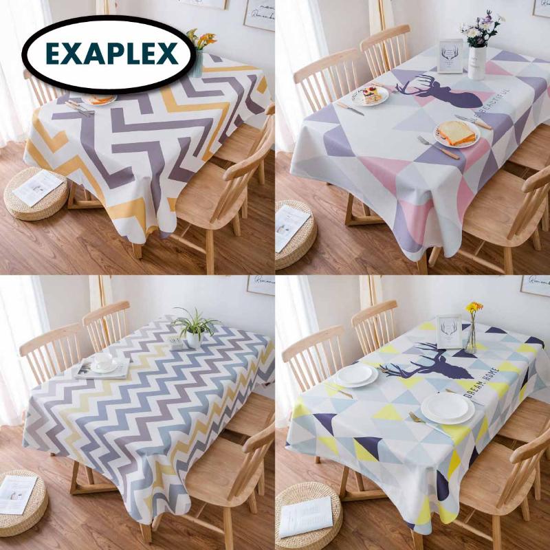 

Table Cloth Nordic Palm Leaves Plant Printed Waterproof Tablecloth Linen Polyester Rectangular Dining Table Cloth Decor Textile, White