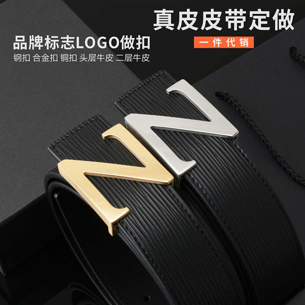 

Men's high grade leather belt leather belt cow leather belt, Black