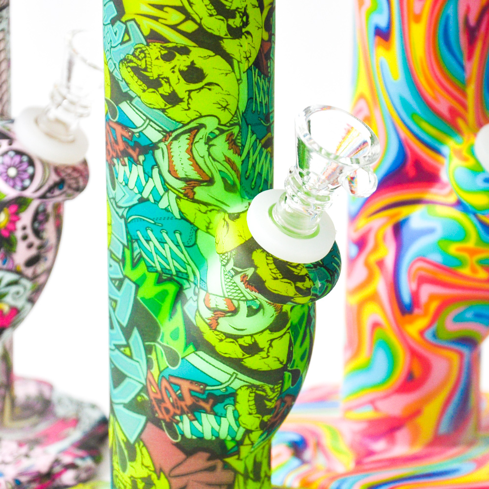 

10 5inches Silicone Water Pipe oil rig unbreakabale silicone bongs with 14 4mm silicone downstem and glass bowl186q
