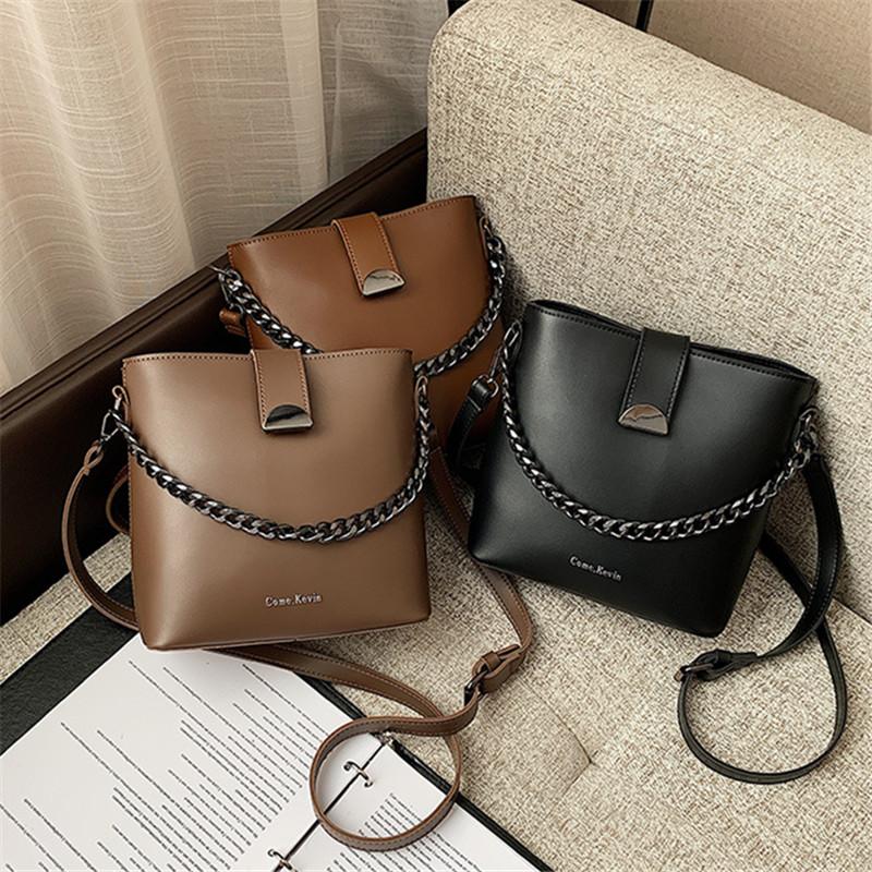 

Original Brand Bags For Women Texture Bag 2021 New Fashion Messenger Bag Bucket Handbag Fashion Handbag, Black
