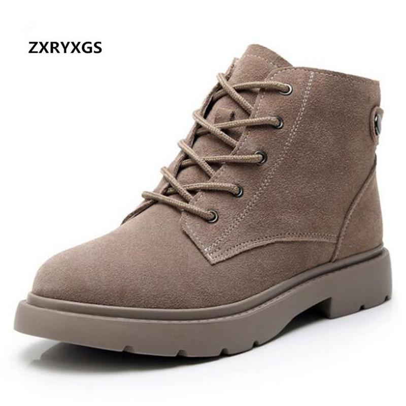 

2020 New Autumn and Winter Boots Ankle Boots Casual Wild Retro Matte Leather Large Size Warm Snow Shoes Women, Gray single boots