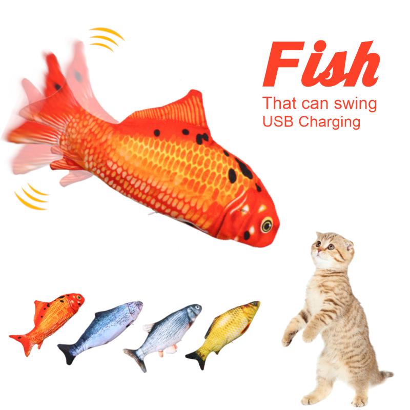 

Simulation Plush Fish Electronic Pet Cat Toys Rechargeable Washable Electronic USB Charging Simulation Fish Toy Cat Supplies