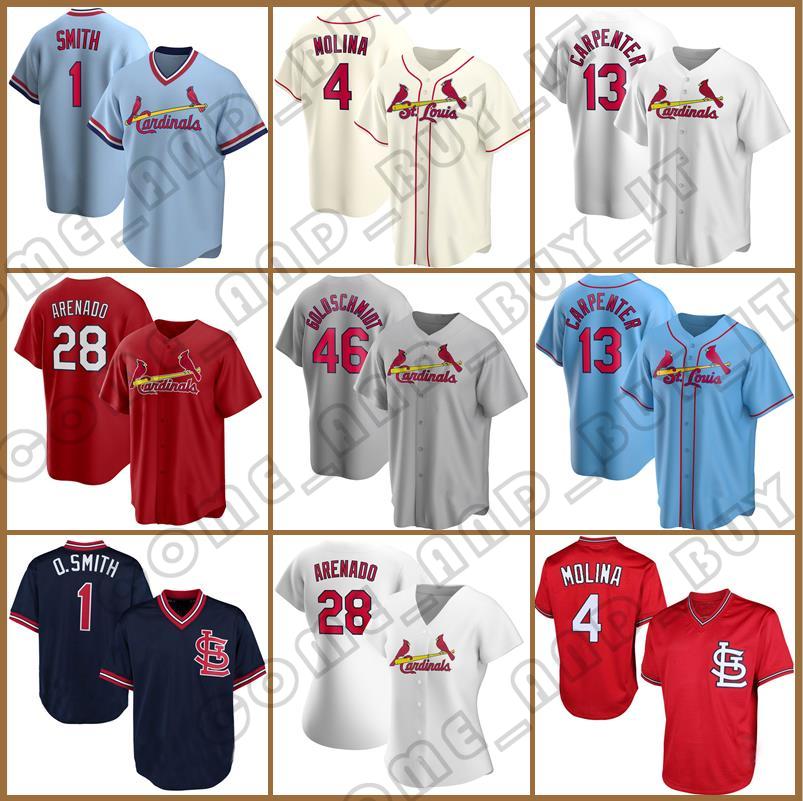 

Men 28 Nolan Arenado Baseball Cardinal''Jersey Paul Goldschmidt 4 Yadier Molina 1 Ozzie Smith St. Louis''Dexter Fowler 50 Adam Wainwright Dylan Carlson, Custom men -hongque
