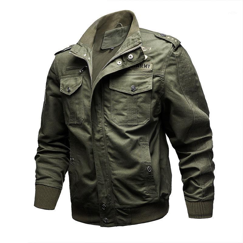 

Spring Autumn Outdoors Camping Hunting Hiking Travel Flight Jacket Men's Wear Man Solid Color Cotton Loose Coat Male1, Black