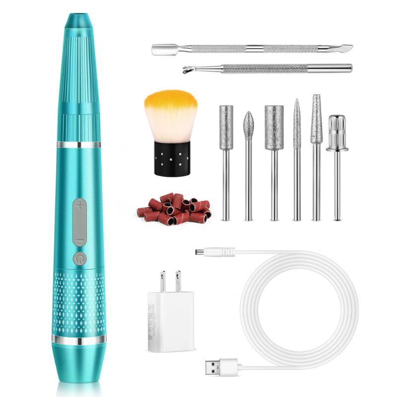 

ETEREAUTY 5 Gears Electric Nail Drill Nail File Nails Grinder Art Polisher for Home Shop with US Plug (Green