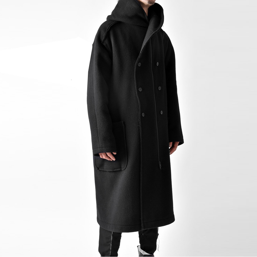 

2021 S-7xl. Wool Jacket with New Hoodie Male U4A0, Black