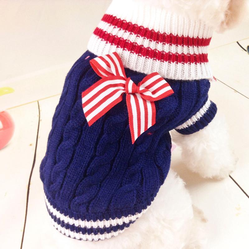

Navy Pet Dog Clothes Warm Sweater Puppy Coat Clothing Winter Outfit For Dog Chihuahua Clothes Sweater Coat for Small Pet, Red