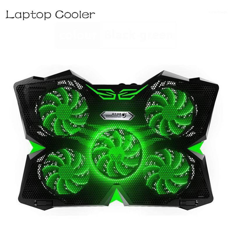 

Laptop Cooler Laptop Cooling Pad Fan Cooling Notebook Cooler With 5 Big Fans and 2 USB Ports Non-slip Stand for 12-17inch1
