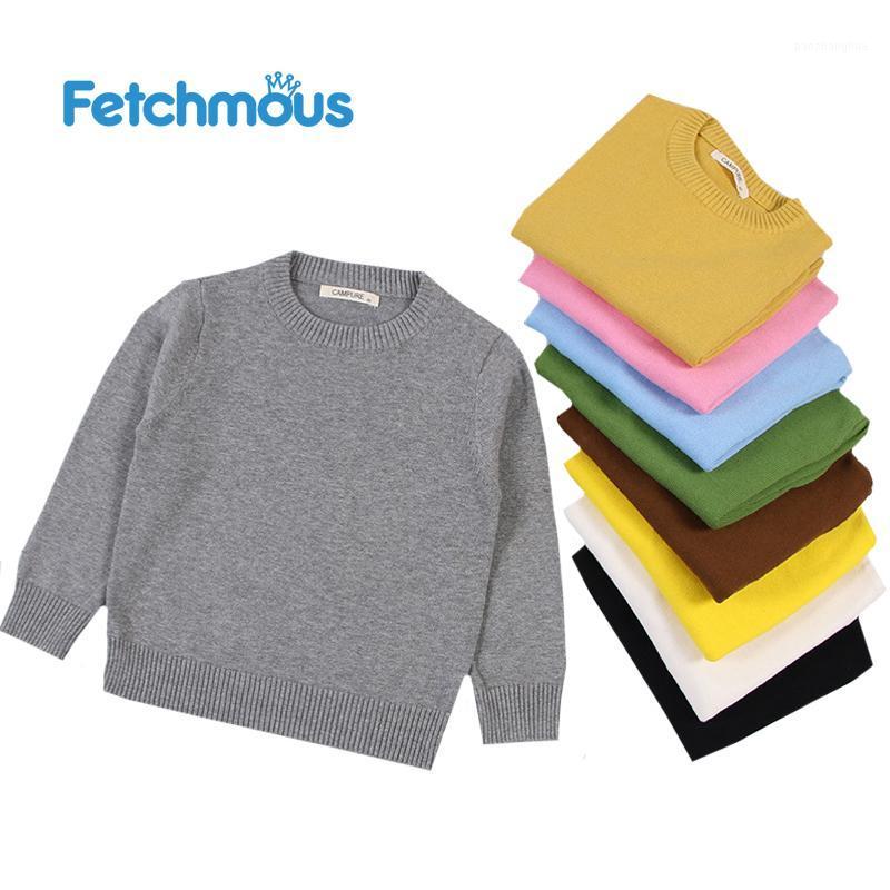 

1-6Years Baby Sweater For Boy and Girl 2020 Autumn Winter Cotton Warm Full Sleeve kids Knitwear Solid Casual Student Clothes1, Brown