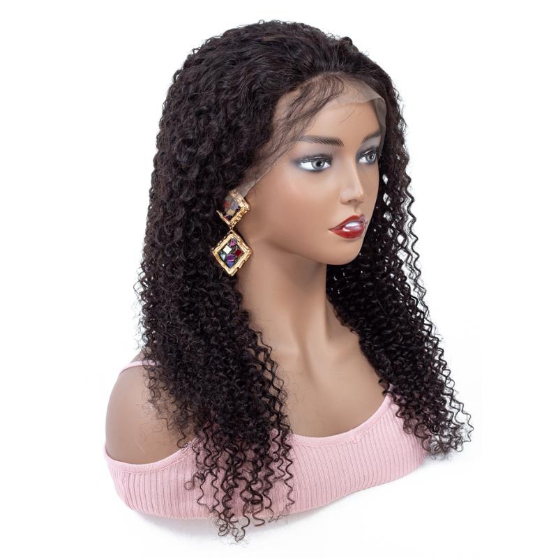 

Ariel Kinky Curly 13x4 Lace Front Human Hair Wigs Pre Plucked Remy Human Hair 4x4 Lace Closure Wigs 150% Density 8-34 Inch Long, As pic