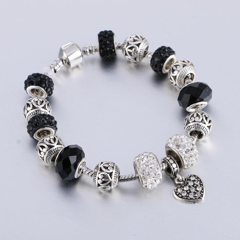 

LIVVY 2020 The new fashion lady lampwork beads bracelet DIY Bead Bracelet new alloy popular Friendship
