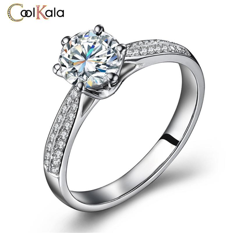 

Wedding Rings Coolkala 1 Carat Edition Selling Six Claw Group Set With Double Row Zircon Luxury Opening Ring