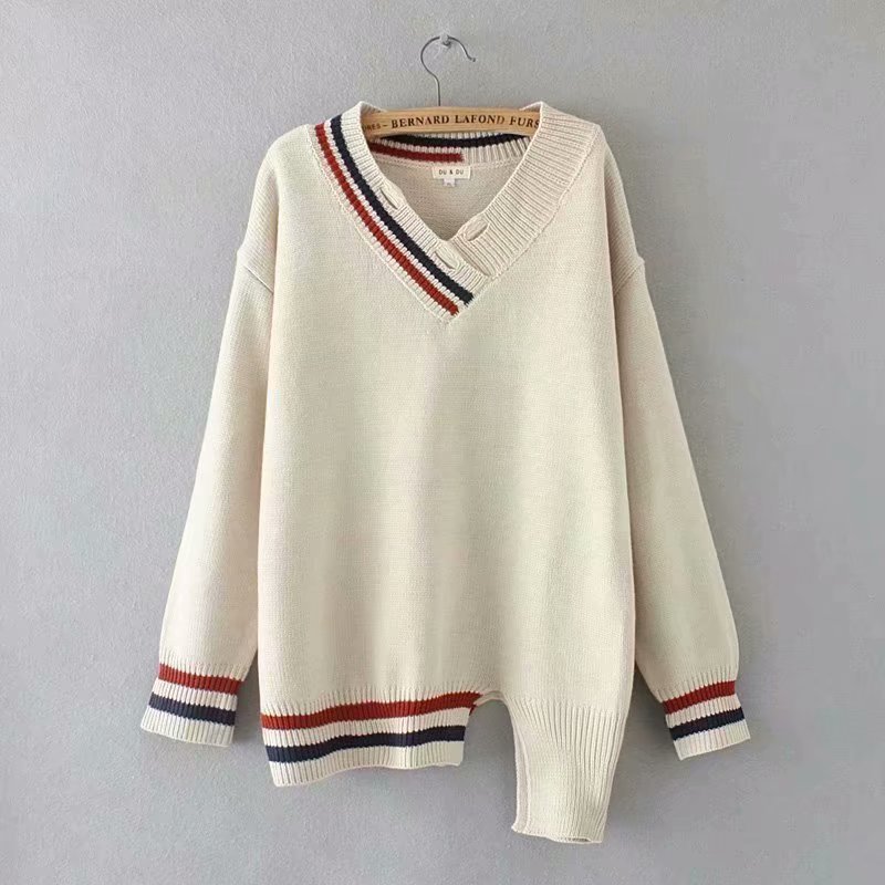 

Lungs Casual Long-sleeve with Female-size Striped Neckline Hkgr, Beige