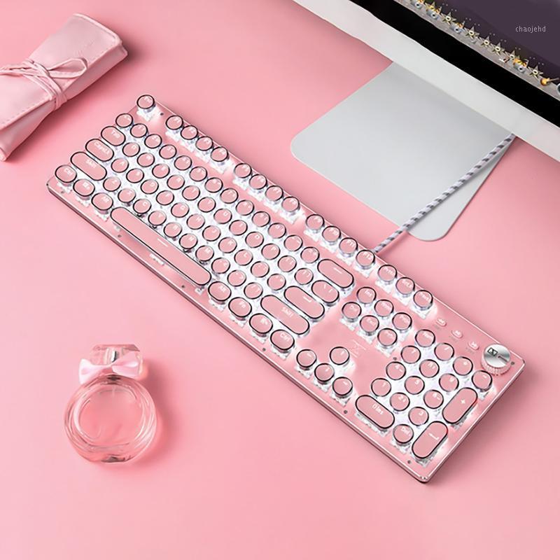 

Fashionable LED Punks Backlit Professional Wired Mechanical Gaming Keyboard Russian Keyboard Waterproof Computer Game Keyboards1