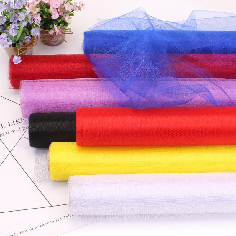 

Cheap!48cm*5m Sheer Crystal Organza Tulle Roll Fabric for Draping Wedding Ceremony Party Decoration Home Decoration Accessories.1