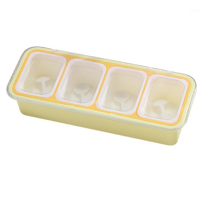 

1pc Kitchen Household Seasoning Box Seasoning Container Set for Salt Spice Spice Jar Porta Tempero Rack(Yellow)1