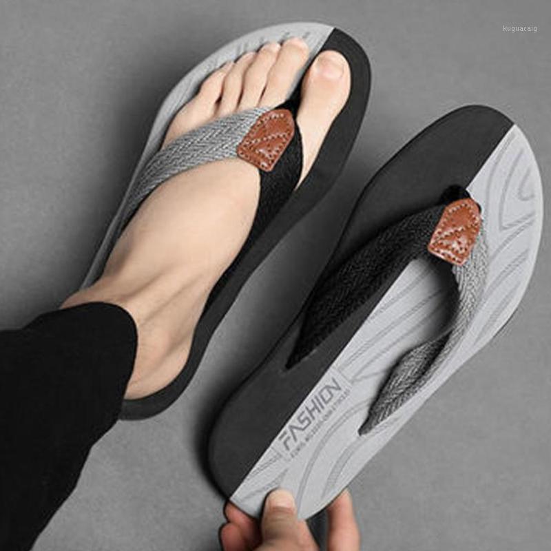 

New Men Beach Flip Flops Slippers Skid-proof Male Summer Shoes Hard-wearing Soft Comfortable Men Shoes Big Size For Mens1, Brown