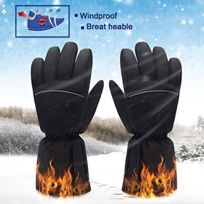

Heated Motorcycle Gloves USB Rechargeable Electric Skiing Motorcycle Gloves Waterproof Heated Cycling Heating L2Y3, Black