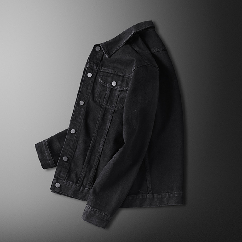 

2021 Autumn New Arrival Men's Coat Black Spring Denim Cotton Jacket Quality Jean Plus Size M-3xl SBN2