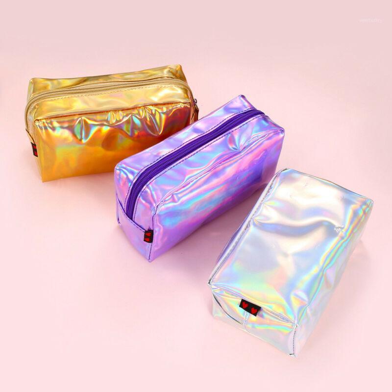 

HOT Women Laser Transparent Cosmetic Bag Girls Makeup Brush Bags PVC Travel Toiletry Student Pencil Case Fashion Make Up Pouch1