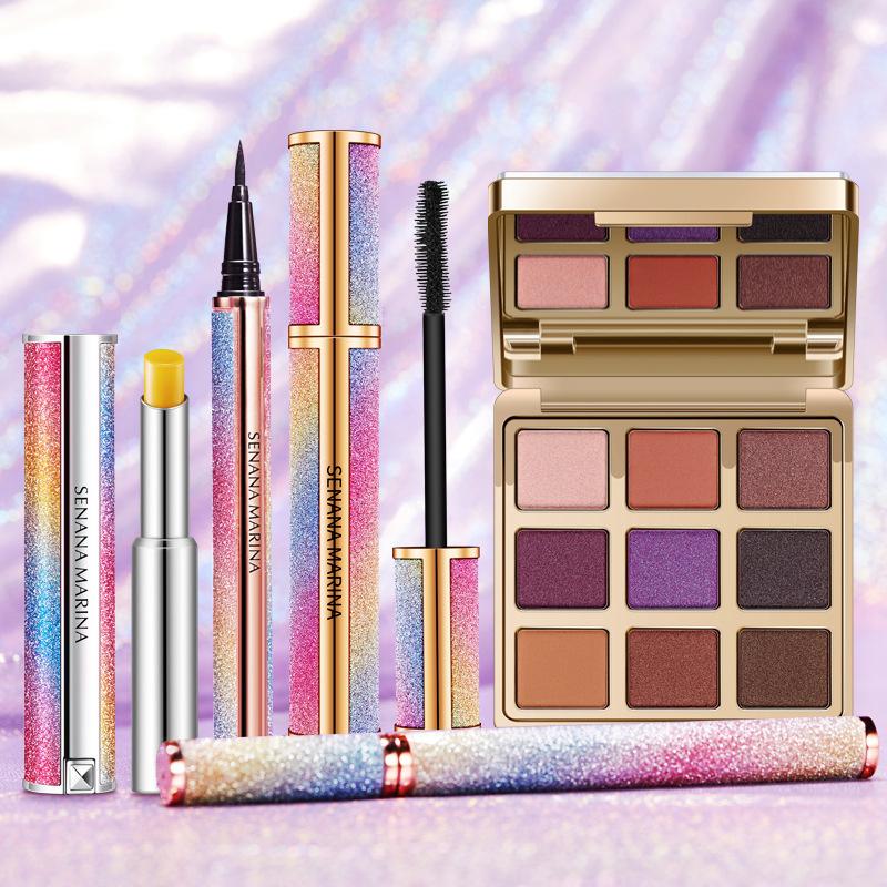 

New Bright Star mixed makeup set,Fashion cosmetics kit,Magic Eyeshadow,Waterproof Mascara, Lipstick,Natural Soft Smooth Eyelash