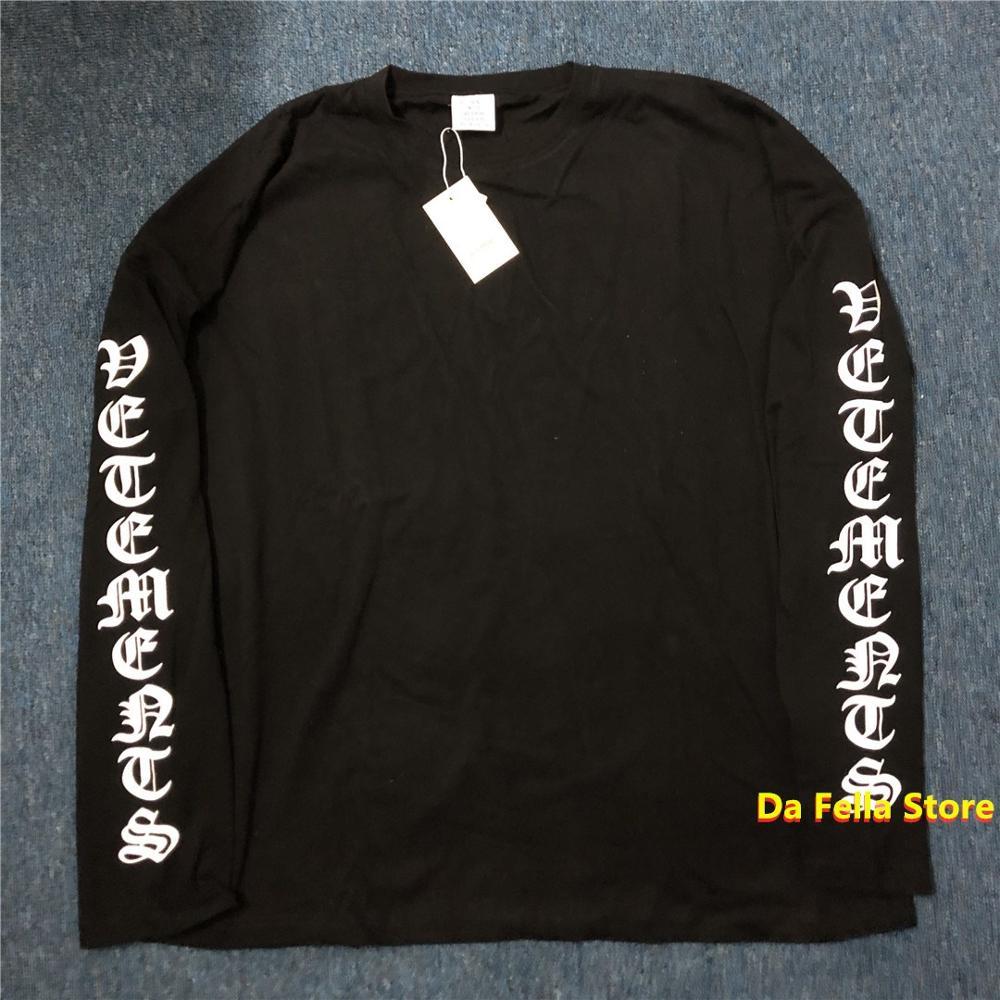 

Oversize Vetements T-shirts Men Women VETEMENTS Gothic Font T-Shirt Sleeves Printed Back Tonal Embroidered VTM Tops VTM TEE X1214