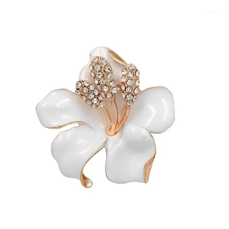 

Pins, Brooches Enamel Brooch Pins Rhinestone Crystal Lily Flower For Women Wedding Bridal Bouquet Jewelry Accessories Birthday Gift1