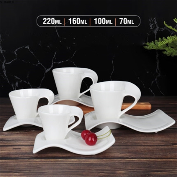 

Wedding 70ml-220ml European Ceramic Coffee Cup And Saucer Milk Mug Afternoon Tea Cup coffee cup Set Q0108