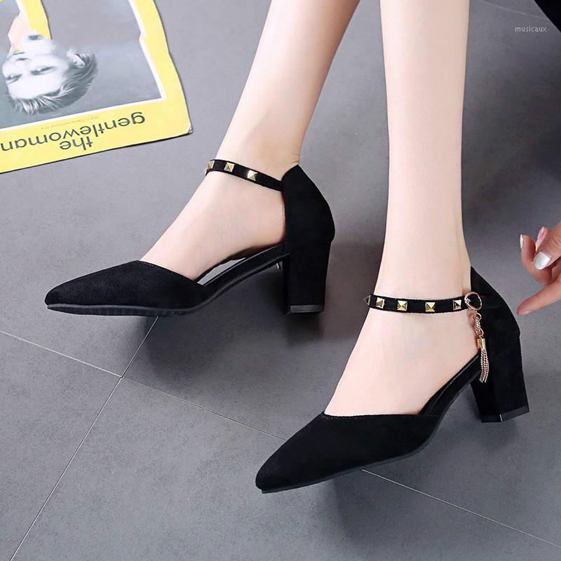 

2020 New Women's Spring banquet Women's Shoes mouth pointed Super High Heel Fashion Pump Thin Heels Square Heel Sexy Sandals1, Beige square heel