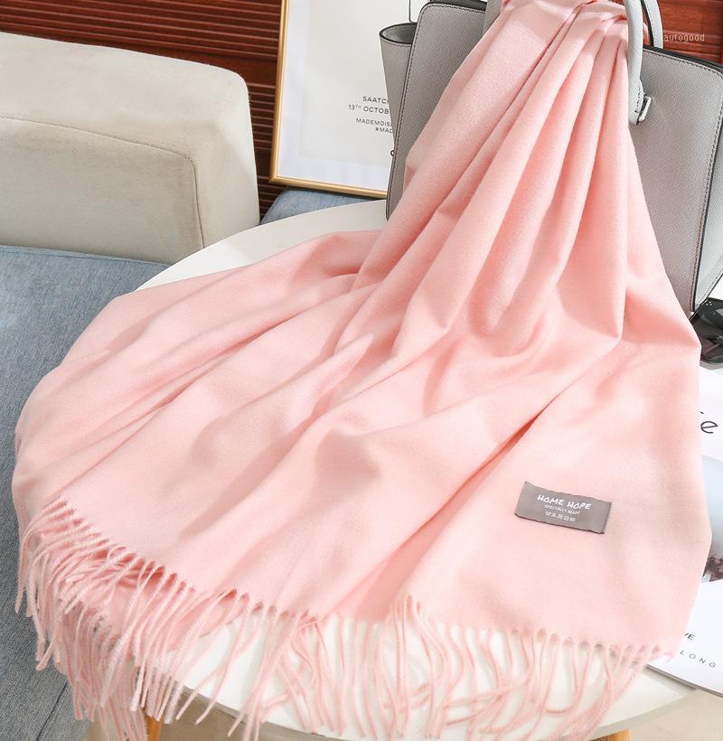 

Scarves Women Sacrf Winter Thick Double-Sided Scarf Warm Cashmere Solid Color Shawl Christmas Gift Quality1