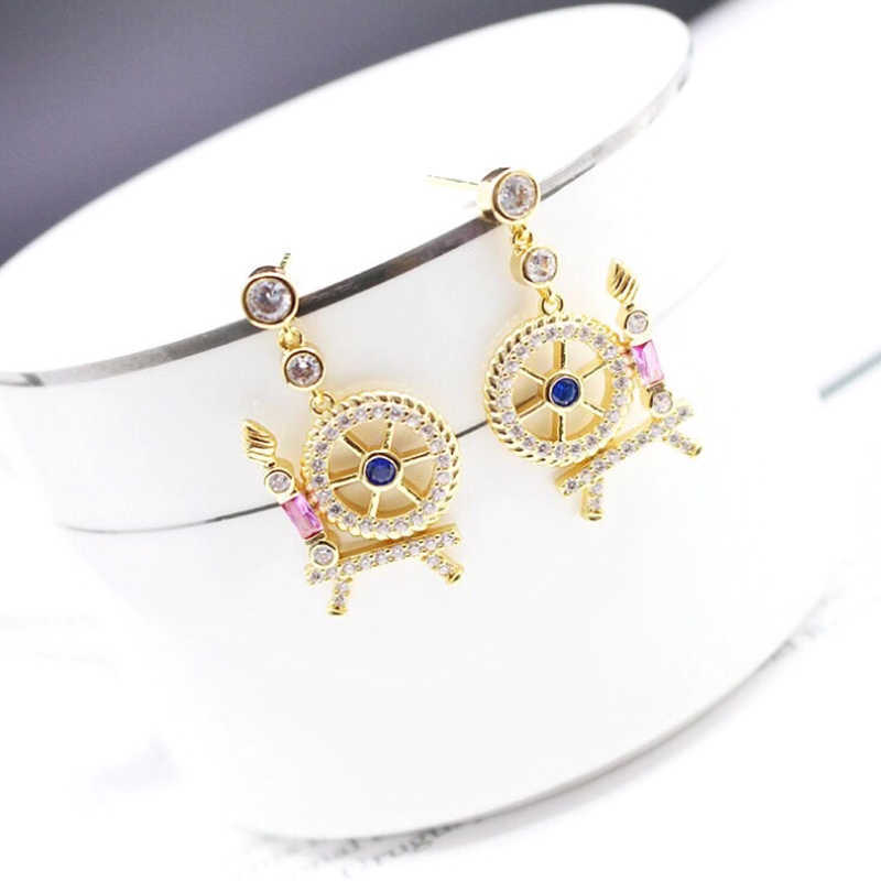 

HEF jewelry original fairy tale spinning wheel Earrings feminine Design Earrings 925 Silver