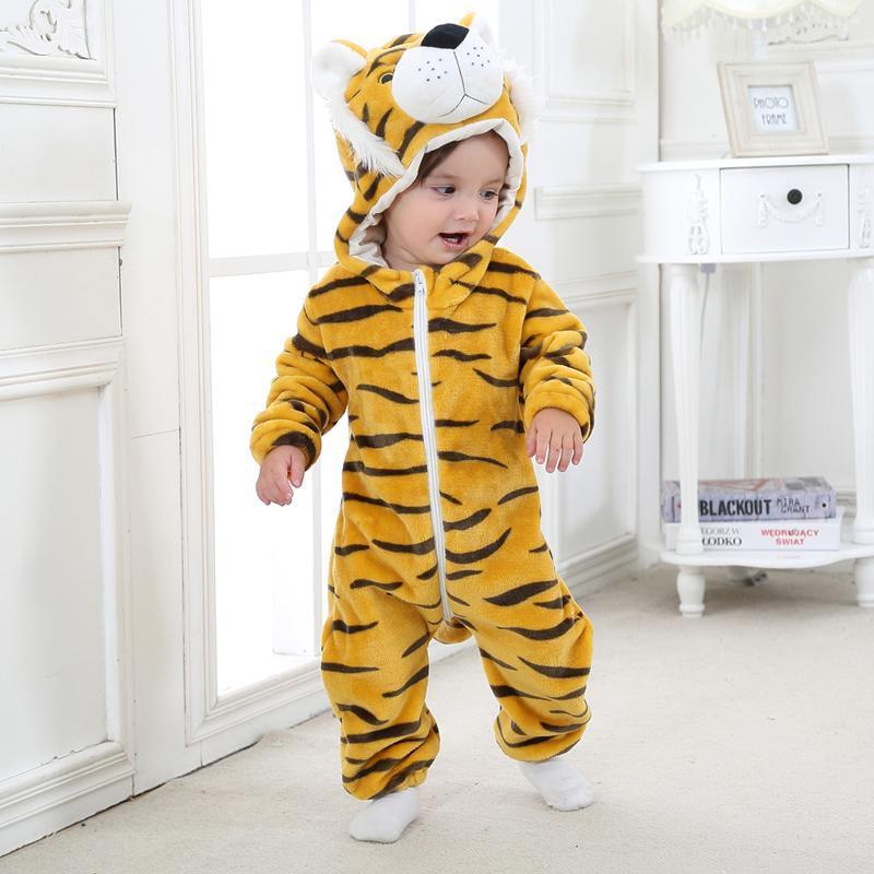 

Baby Winter Romper Warm Jumpsuit Baby Girls Boys Clothes Animal Costume Hooded Newborn Kids Pajamas Overalls Clothing New1, Yellow