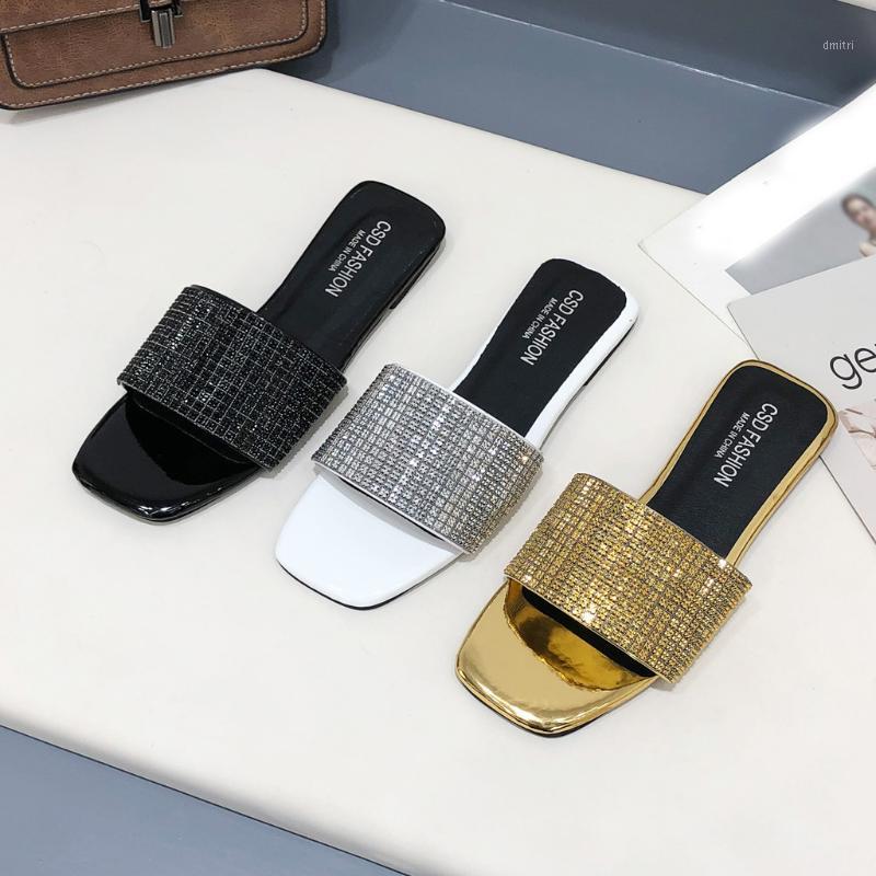 

SAGACE 2020 Women Outdoor Summer Slipper Plus Size 36-42 Ladies Beach Slides Fashion Sequins Bohemian Open Toe Female Flip Flops1, Sl