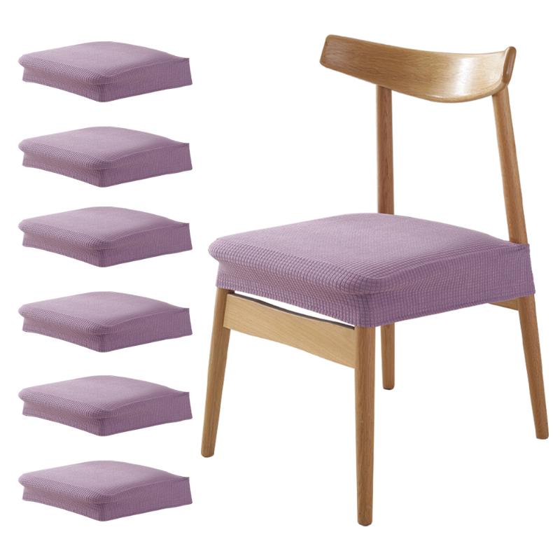 

6pcs/set Jacquard Stretch Kitchen Armless Home Dining Chair Covers Restaurant Seat Slipcovers Modern Solid Universal Waterproof