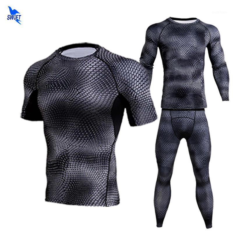 

Men's Compression Sport Suits 3pcs Quick Dry Running Set Short/Long Sleeve Shirt+Pants Training Gym Fitness Tracksuit Sportswear1, Red pants
