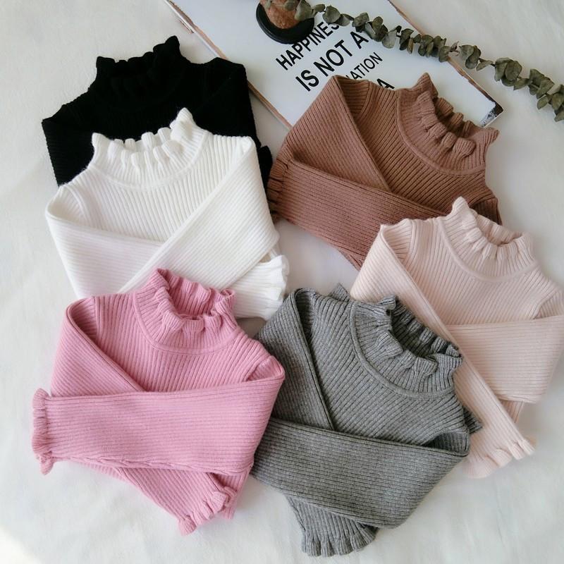 

2-5T New Clothing Baby Boy Girl Knitted Sweater Autumn Baby Kids Clothing Wear Sweaters Winter Pullover Solid Color G044, White