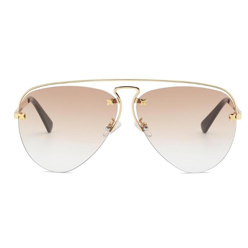 

Golden Fashion Pilot Sunglasses Star Ocean Outdoor Gradient Ramp Clear Lens Classic Retro Sunglasses Driving Eye Wear Shades