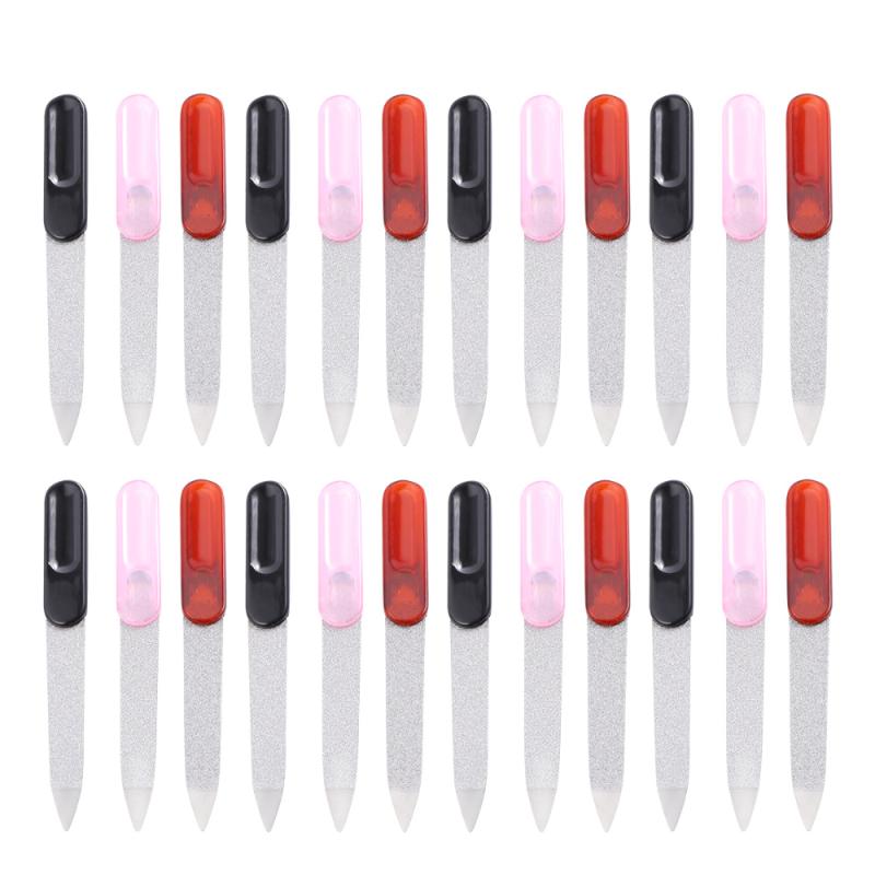 

24pcs Portable Nail Files Durable Sturdy Carbon Steel Nail Filers Sanding Manicure Pedicure Tool Art Grinding Tool for Salo