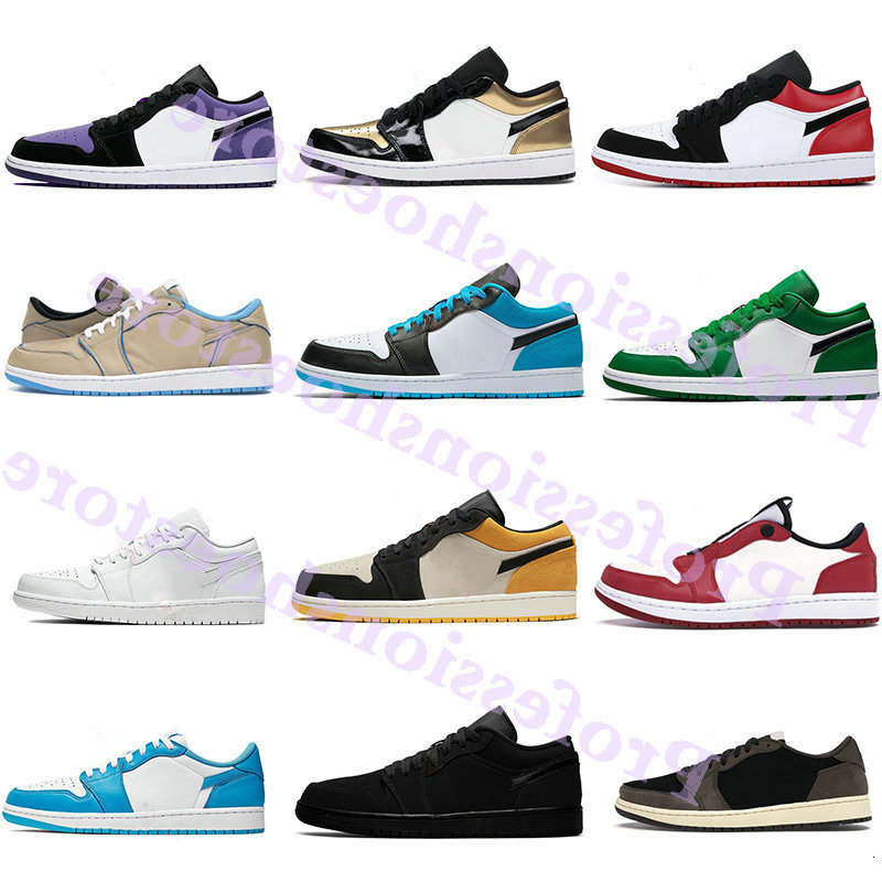 

Shones Jumpman Low 1 1s Boots shoes top OG black toe court purple SP men women sneakers Eur 36-46 without box, With original shoe box