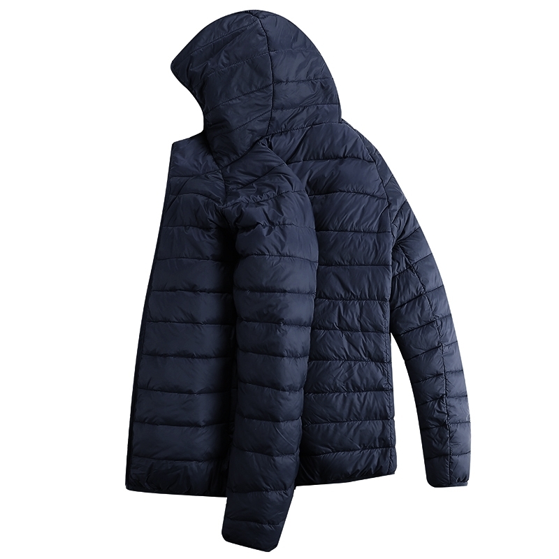Autumn Winter Casual Ultra-Thin Jacket Men Warm Down-Cotton Parkas Hooded Coat Streetwear Breathable Bomber Waterproof Jackets 201114